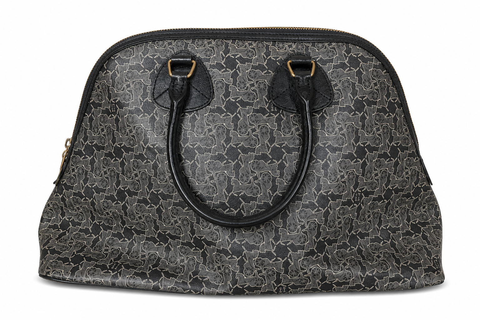 CELINE Sulky Logo Mini Boston Bag PVC Leather Black