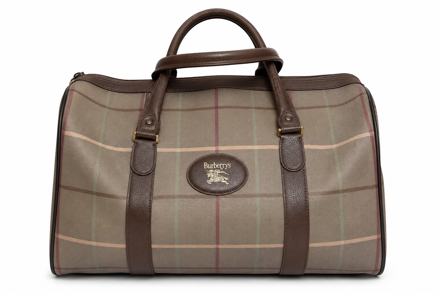 Burberry Nova Check Canvas Boston Bag