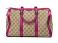 Gucci GG Canvas Boston Bag In Beige And Purple