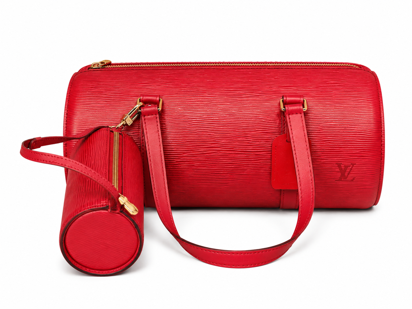 Louis Vuitton Soufflot Epi Leather Handbag In Red
